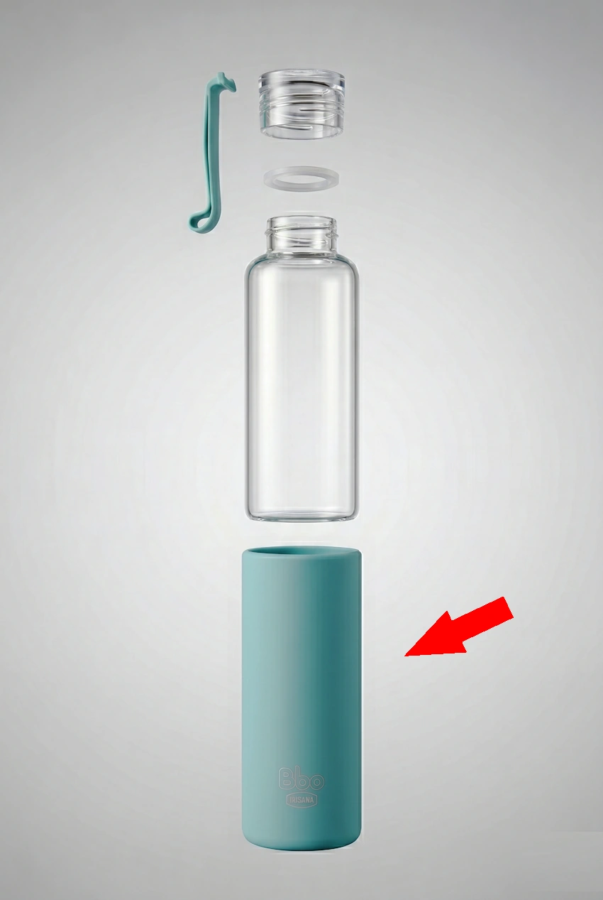 Funda de silicona azul de repuesto para botella Bbo4 Irisana