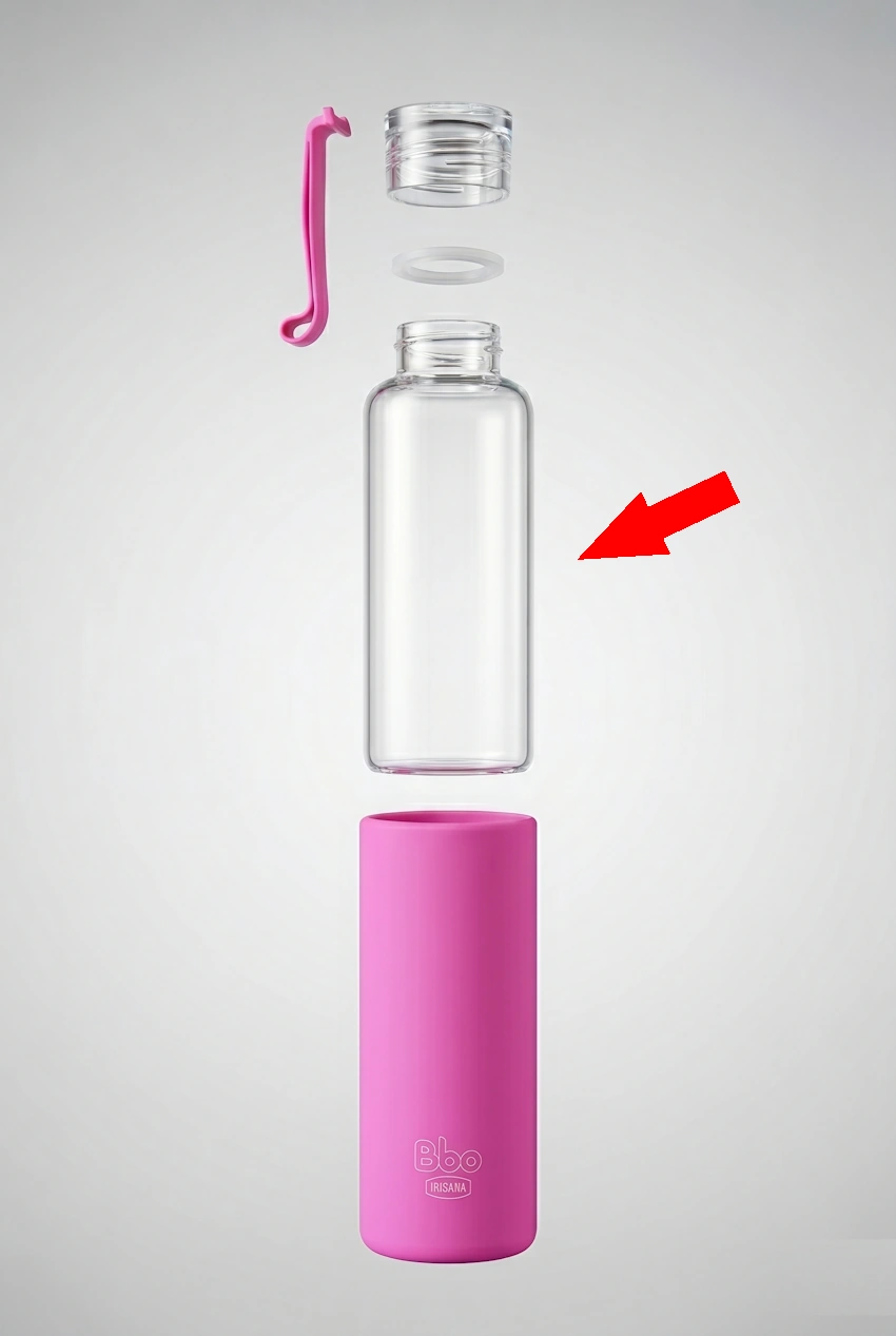 Repuesto de vidrio borosilicato para botella Bbo4 Mini 300 ml Irisana
