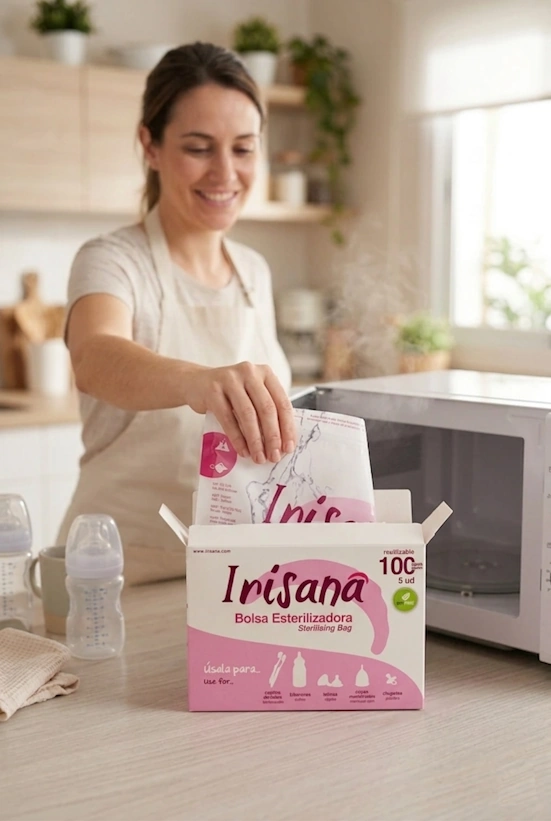Caja 5 Bolsas Esterilizadoras Irisana Microondas - 100 Usos