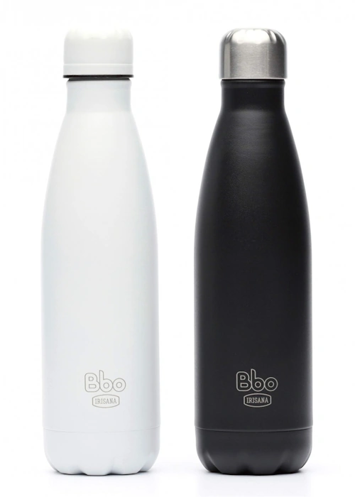 Botella Termo BBO Irisana con Mosquetón - Acero Inoxidable 500 ml